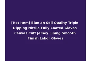 [Hot Item] Blue an Sell Quality Triple Dipping Nitrile Fully Coated Gloves Canvas Cuff Jersey Lining Smooth Finish Labor Gloves