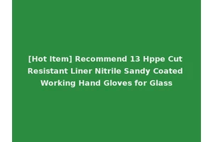 [Hot Item] Recommend 13 Hppe Cut Resistant Liner Nitrile Sandy Coated Working Hand Gloves for Glass