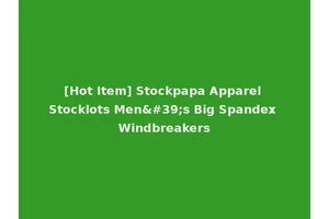 [Hot Item] Stockpapa Apparel Stocklots Men's Big Spandex Windbreakers