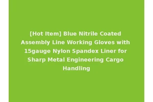 [Hot Item] Blue Nitrile Coated Assembly Line Working Gloves with 15gauge Nylon Spandex Liner for Sharp Metal Engineering Cargo Handling