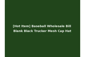 [Hot Item] Baseball Wholesale Bill Blank Black Trucker Mesh Cap Hat