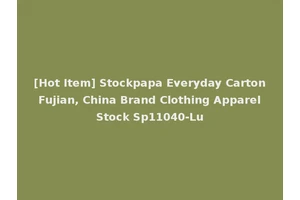 [Hot Item] Stockpapa Everyday Carton Fujian, China Brand Clothing Apparel Stock Sp11040-Lu