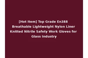 [Hot Item] Top Grade En388 Breathable Lightweight Nylon Liner Knitted Nitrile Safety Work Gloves for Glass Industry
