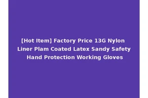 [Hot Item] Factory Price 13G Nylon Liner Plam Coated Latex Sandy Safety Hand Protection Working Gloves
