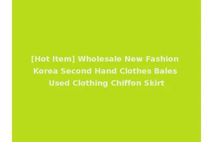 [Hot Item] Wholesale New Fashion Korea Second Hand Clothes Bales Used Clothing Chiffon Skirt