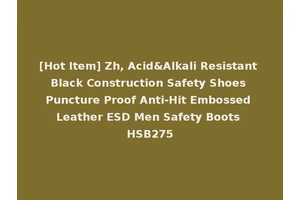 [Hot Item] Zh, Acid&Alkali Resistant Black Construction Safety Shoes Puncture Proof Anti-Hit Embossed Leather ESD Men Safety Boots HSB275