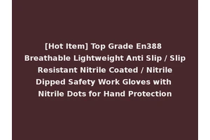 [Hot Item] Top Grade En388 Breathable Lightweight Anti Slip / Slip Resistant Nitrile Coated / Nitrile Dipped Safety Work Gloves with Nitrile Dots for Hand Protection
