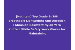 [Hot Item] Top Grade En388 Breathable Lightweight Anti-Abrasion / Abrasion-Resistant Nylon Yarn Knitted Nitrile Safety Work Gloves for Maintaining