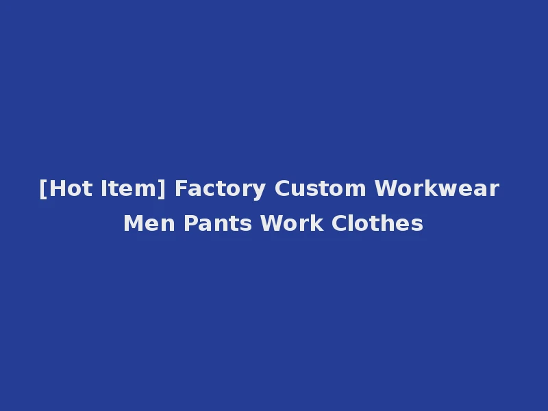 [Hot Item] Factory Custom Workwear Men Pants Work Clothes