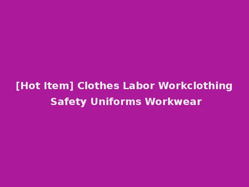 [Hot Item] Clothes Labor Workclothing Safety Uniforms Workwear