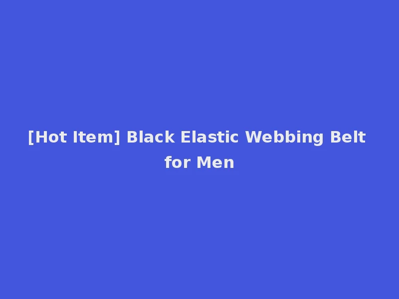 [Hot Item] Black Elastic Webbing Belt for Men