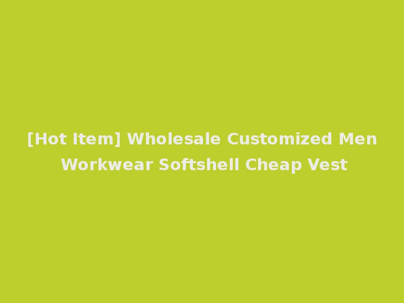 [Hot Item] Wholesale Customized Men Workwear Softshell Cheap Vest