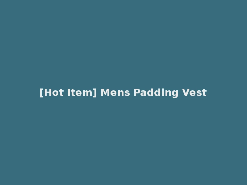 [Hot Item] Mens Padding Vest
