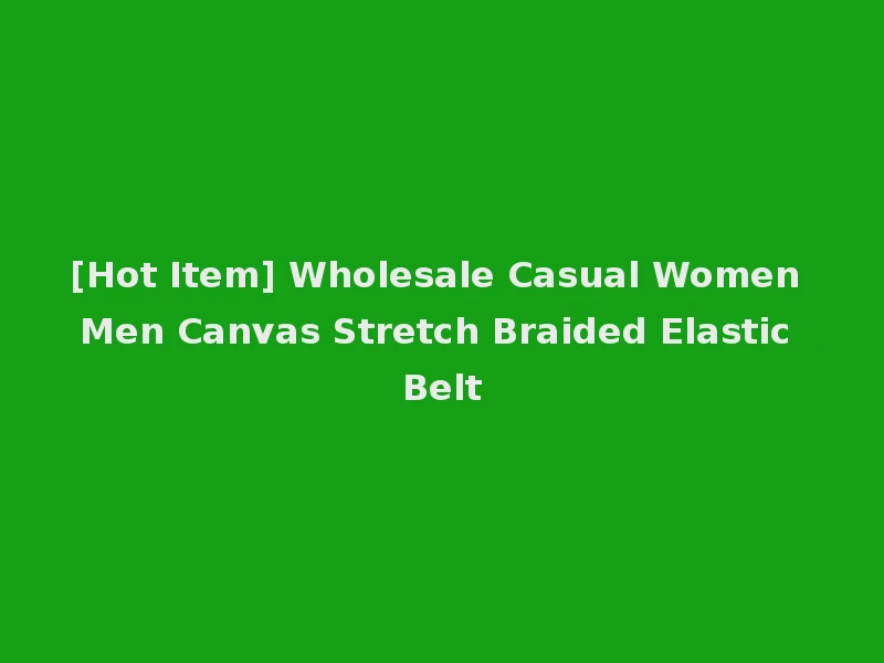 [Hot Item] Wholesale Casual Women Men Canvas Stretch Braided Elastic Belt