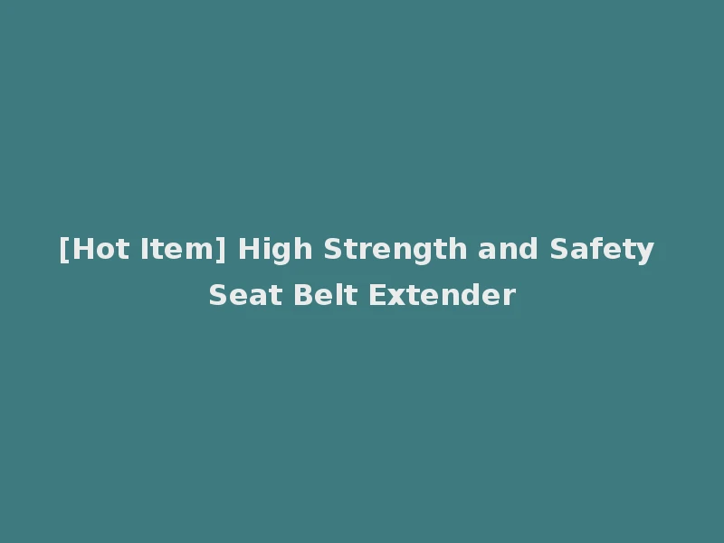 [Hot Item] High Strength and Safety Seat Belt Extender