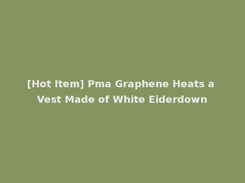 [Hot Item] Pma Graphene Heats a Vest Made of White Eiderdown