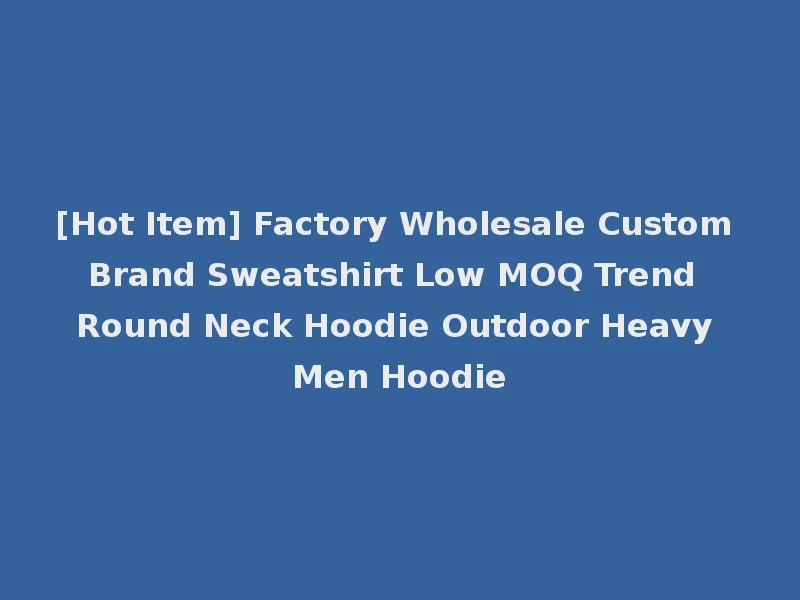 [Hot Item] Factory Wholesale Custom Brand Sweatshirt Low MOQ Trend Round Neck Hoodie Outdoor Heavy Men Hoodie
