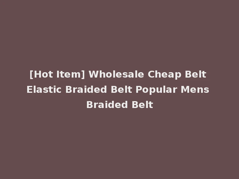 [Hot Item] Wholesale Cheap Belt Elastic Braided Belt Popular Mens Braided Belt