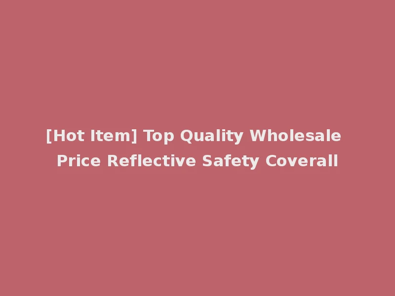 [Hot Item] Top Quality Wholesale Price Reflective Safety Coverall