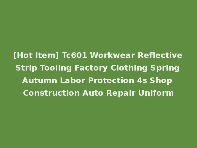 [Hot Item] Tc601 Workwear Reflective Strip Tooling Factory Clothing Spring Autumn Labor Protection 4s Shop Construction Auto Repair Uniform