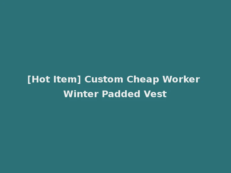 [Hot Item] Custom Cheap Worker Winter Padded Vest