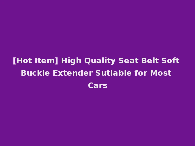 [Hot Item] High Quality Seat Belt Soft Buckle Extender Sutiable for Most Cars