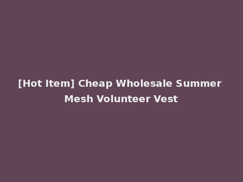 [Hot Item] Cheap Wholesale Summer Mesh Volunteer Vest