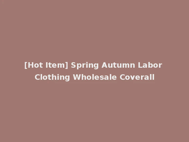 [Hot Item] Spring Autumn Labor Clothing Wholesale Coverall