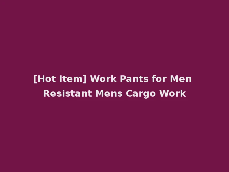 [Hot Item] Work Pants for Men Resistant Mens Cargo Work
