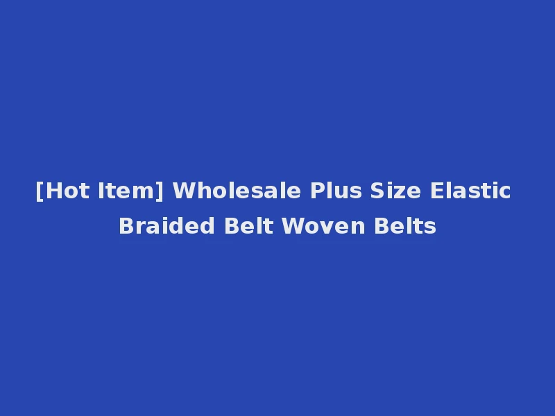 [Hot Item] Wholesale Plus Size Elastic Braided Belt Woven Belts