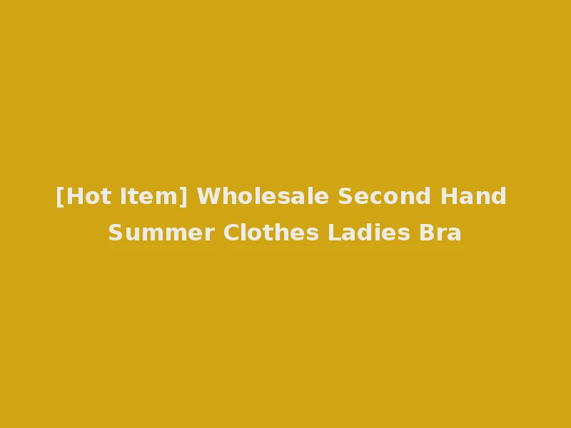 [Hot Item] Wholesale Second Hand Summer Clothes Ladies Bra