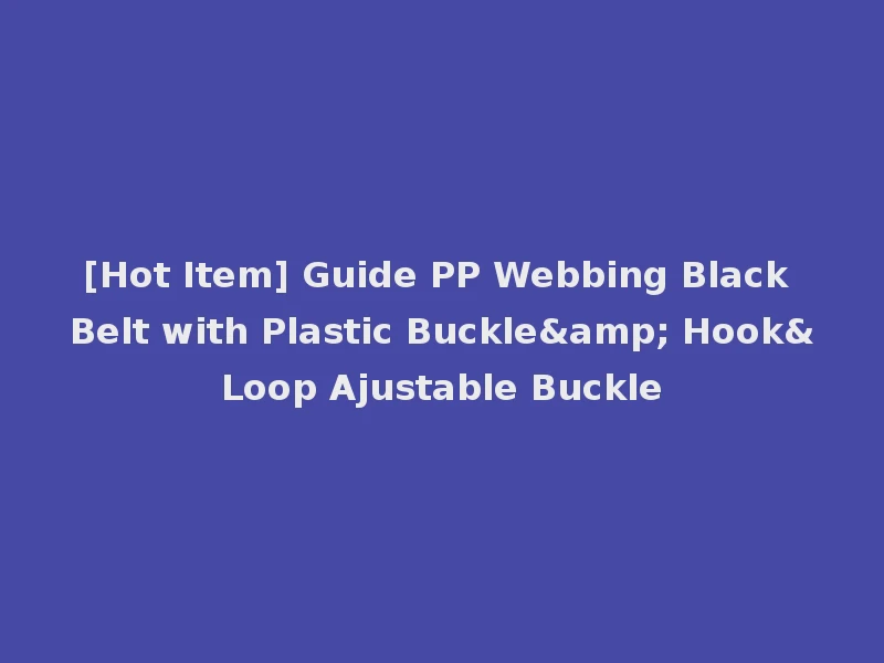 [Hot Item] Guide PP Webbing Black Belt with Plastic Buckle& Hook&Loop Ajustable Buckle