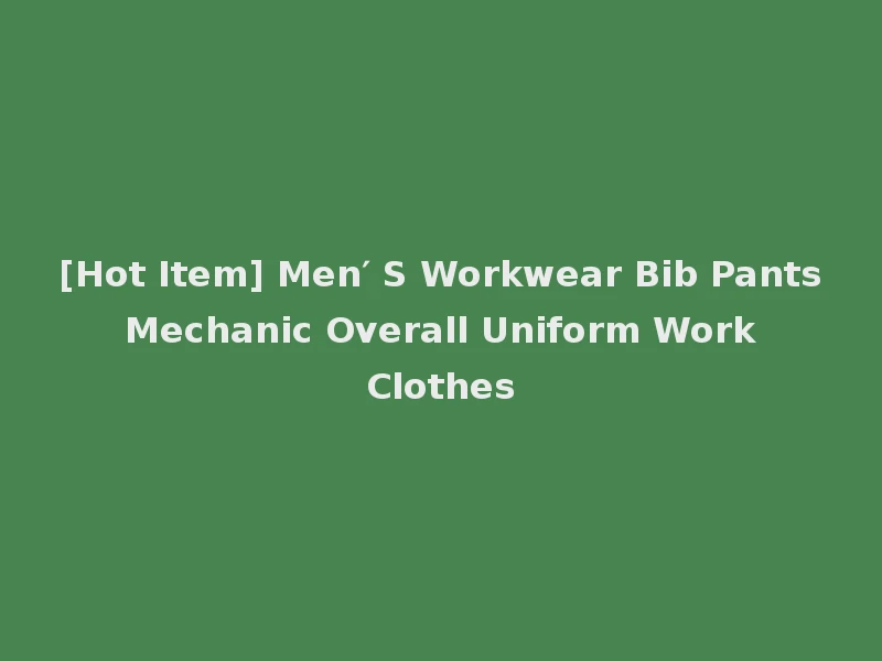 [Hot Item] Men′ S Workwear Bib Pants Mechanic Overall Uniform Work Clothes