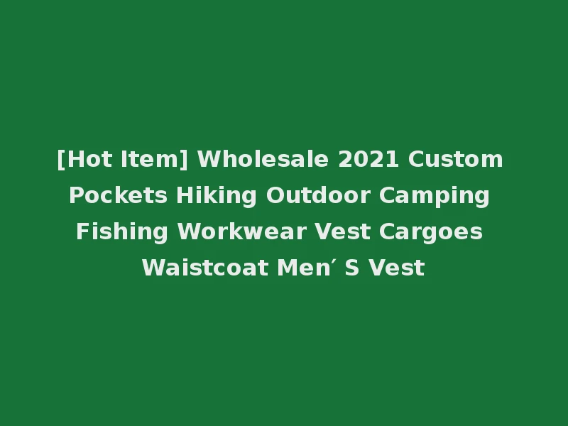 [Hot Item] Wholesale 2021 Custom Pockets Hiking Outdoor Camping Fishing Workwear Vest Cargoes Waistcoat Men′ S Vest
