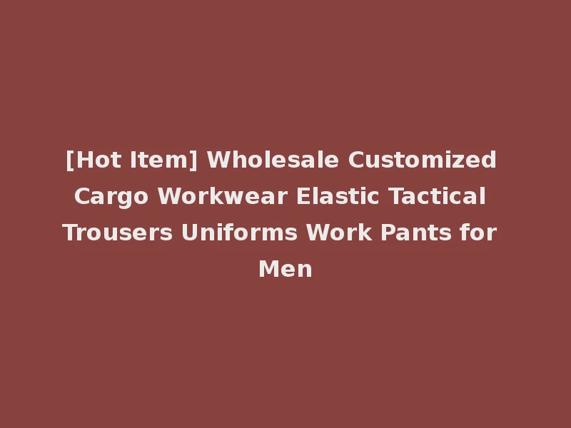 [Hot Item] Wholesale Customized Cargo Workwear Elastic Tactical Trousers Uniforms Work Pants for Men
