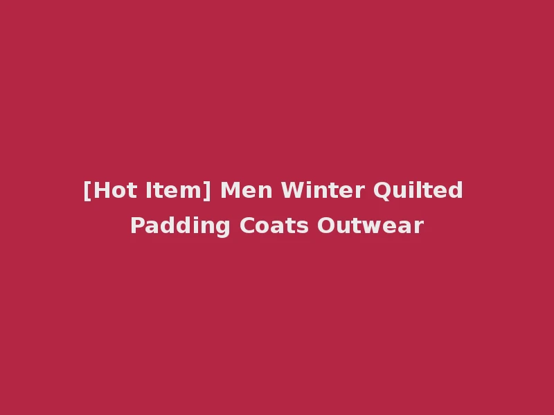 [Hot Item] Men Winter Quilted Padding Coats Outwear