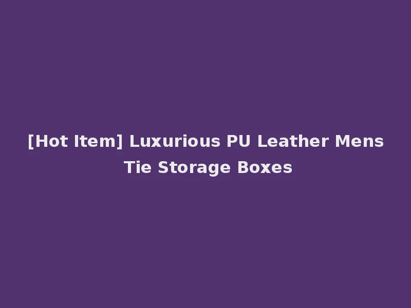 [Hot Item] Luxurious PU Leather Mens Tie Storage Boxes