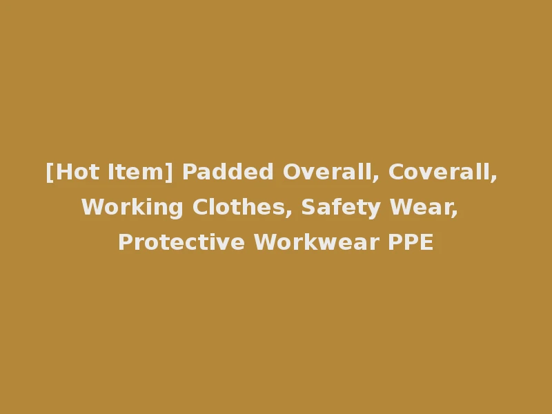 [Hot Item] Padded Overall, Coverall, Working Clothes, Safety Wear, Protective Workwear PPE