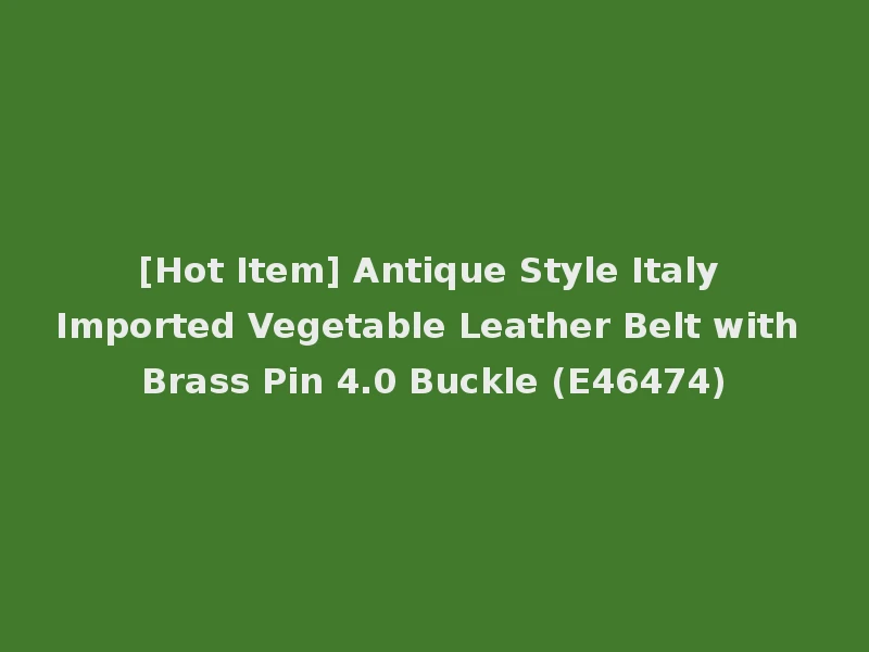 [Hot Item] Antique Style Italy Imported Vegetable Leather Belt with Brass Pin 4.0 Buckle (E46474)