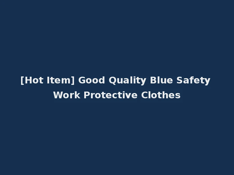 [Hot Item] Good Quality Blue Safety Work Protective Clothes