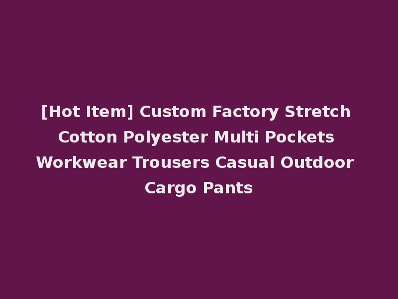 [Hot Item] Custom Factory Stretch Cotton Polyester Multi Pockets Workwear Trousers Casual Outdoor Cargo Pants