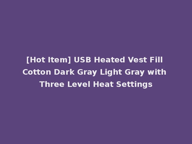 [Hot Item] USB Heated Vest Fill Cotton Dark Gray Light Gray with Three Level Heat Settings