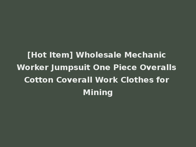 [Hot Item] Wholesale Mechanic Worker Jumpsuit One Piece Overalls Cotton Coverall Work Clothes for Mining