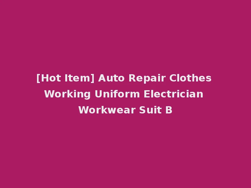 [Hot Item] Auto Repair Clothes Working Uniform Electrician Workwear Suit B