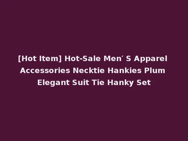 [Hot Item] Hot-Sale Men′ S Apparel Accessories Necktie Hankies Plum Elegant Suit Tie Hanky Set