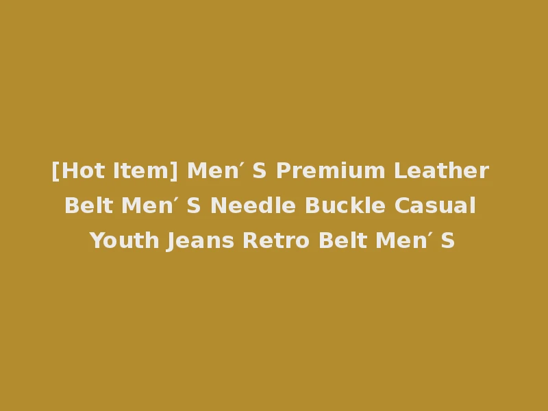 [Hot Item] Men′ S Premium Leather Belt Men′ S Needle Buckle Casual Youth Jeans Retro Belt Men′ S