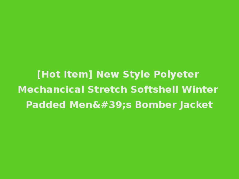 [Hot Item] New Style Polyeter Mechancical Stretch Softshell Winter Padded Men's Bomber Jacket