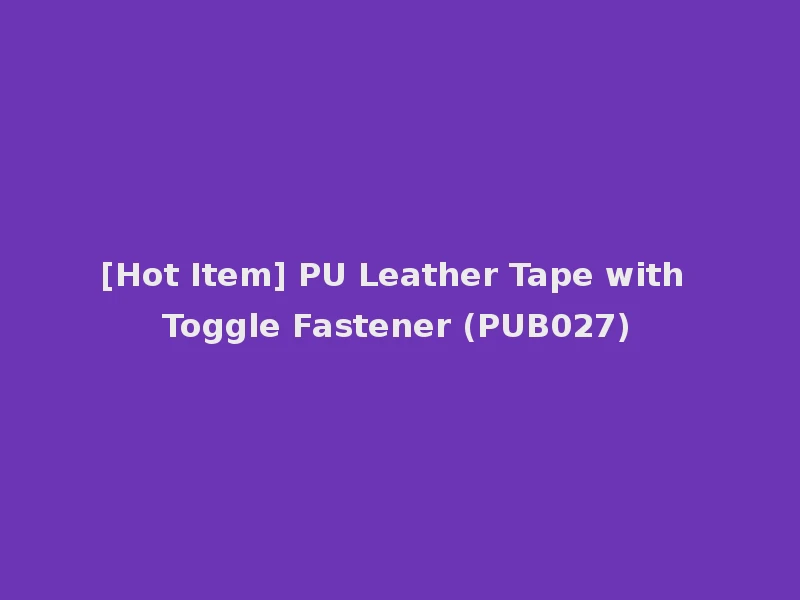 [Hot Item] PU Leather Tape with Toggle Fastener (PUB027)