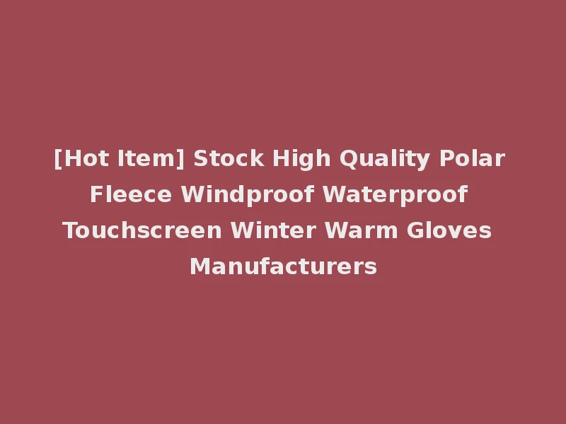 [Hot Item] Stock High Quality Polar Fleece Windproof Waterproof Touchscreen Winter Warm Gloves Manufacturers