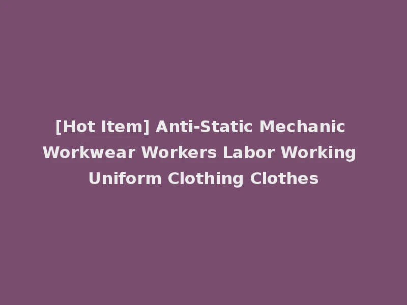 [Hot Item] Anti-Static Mechanic Workwear Workers Labor Working Uniform Clothing Clothes